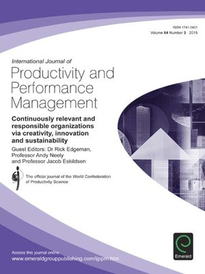 cover image of International Journal of Productivity and Performance Management, Volume 64, Issue 3